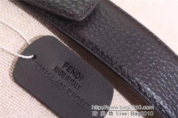 FENDI芬迪 打孔針皮帶系列 雙面皮帶 雙面精美小牛皮紋 男士皮帶  xfp1202